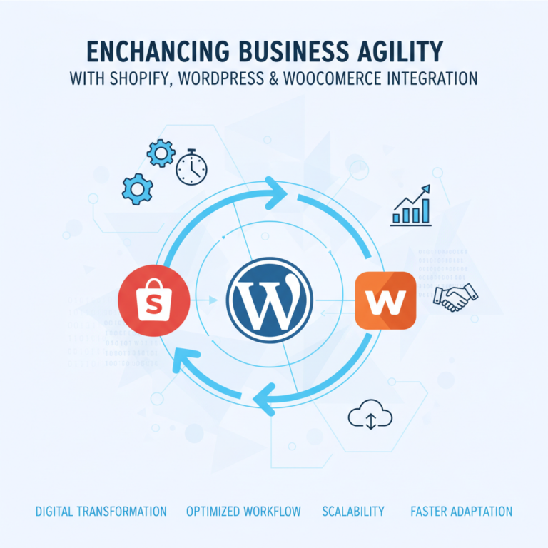 Read more about the article Enhancing Business Agility with Shopify, WordPress & WooCommerce Integration